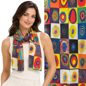 1909/T - Silky Dress Scarves  ART/11<br>
Concentric Circles - 19' x 60