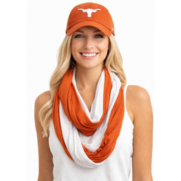 wholesale 200 - Texas Colors Orange/White Infinity Orange-White (Texas) Infinity Scarves - Team Spirit 200* - 