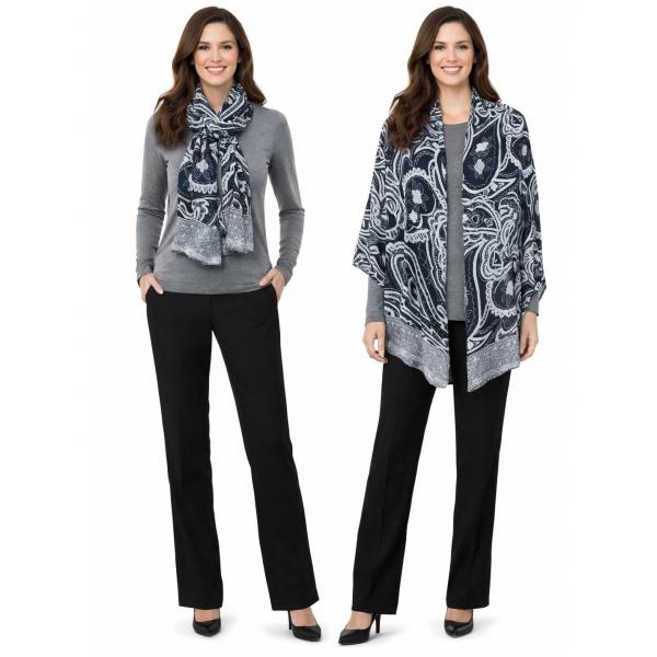 wholesale Butter Soft Shawls - 4360/4345 4345 - Black Multi - 30