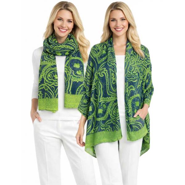 wholesale Butter Soft Shawls - 4360/4345 4345 - Green Multi - 30