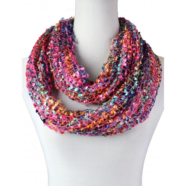 Wholesale 26791 - Confetti Infinity Scarves Hot Pink-Multi (MB) - 