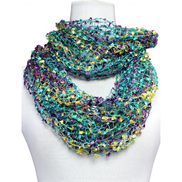 Wholesale 26791 - Confetti Infinity Scarves Green-Purple-Yellow (MB) - 