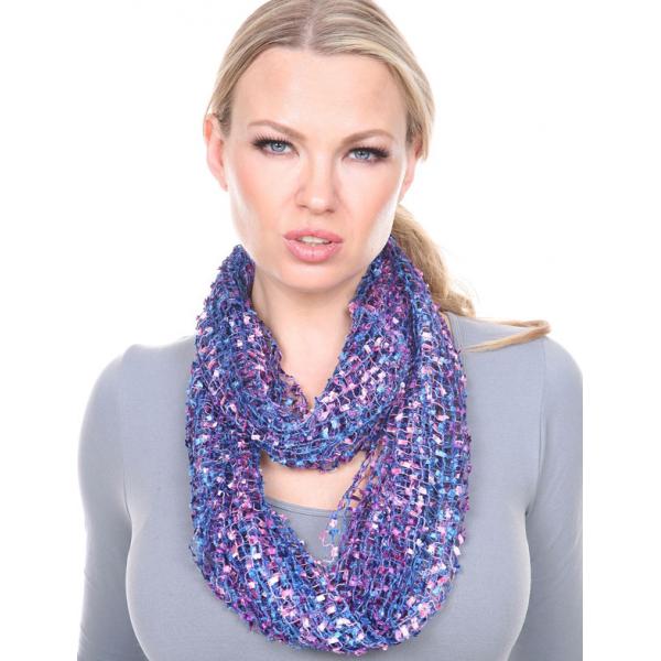 Wholesale 26791 - Confetti Infinity Scarves Blue-Pink (MB) - 