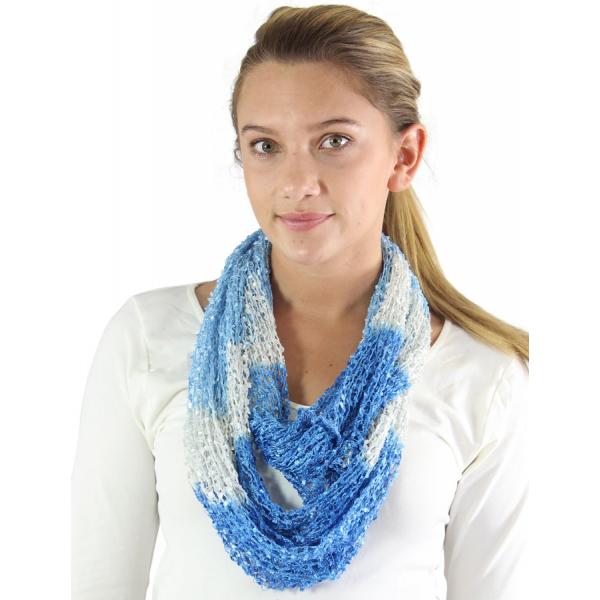 Wholesale 26791 - Confetti Infinity Scarves Variegated Blue-Grey - 