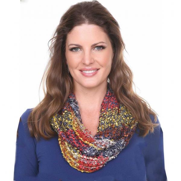 wholesale 26791 - Confetti Infinity Scarves Navy-Red-Yellow - 