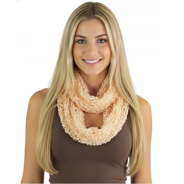 wholesale 26791 - Confetti Infinity Scarves Peach - 