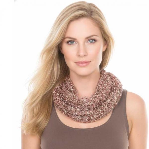 wholesale 26791 - Confetti Infinity Scarves Brown-Tan - 
