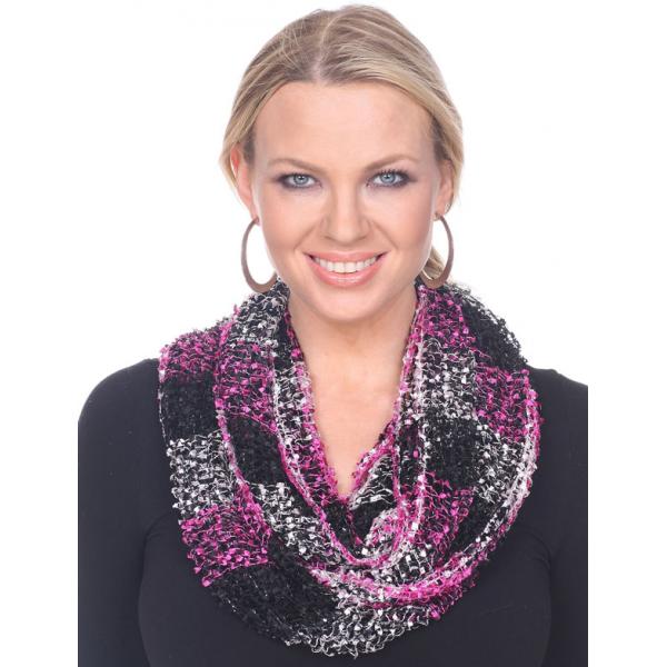 Wholesale 26791 - Confetti Infinity Scarves Black-Pink-White - 