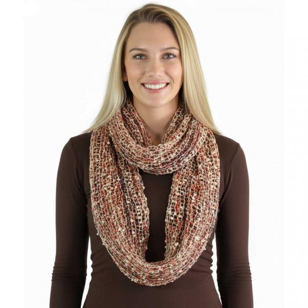 wholesale 26791 - Confetti Infinity Scarves Brown-Orange-Tan - 
