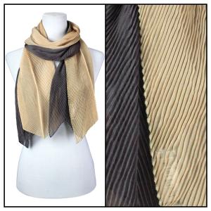 1975 - Pleated Scarves Champagne-Charcoal - 