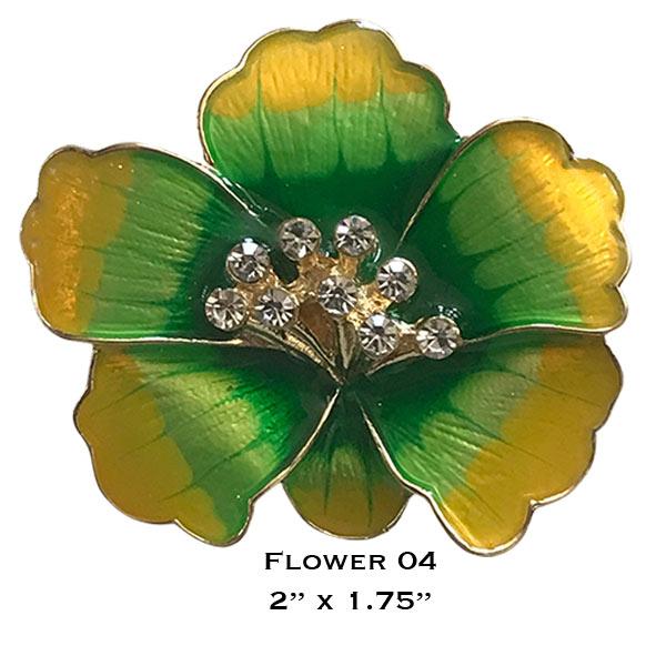 wholesale Saint Patrick's Day 3700 - Magnetic Flower Brooches<br>Flower 04 - One Size Fits All