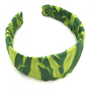 Wholesale Saint Patrick's Day 649 - Fabric Covered Headbands<br>Emerald-Lime<BR> Origami Headband - 