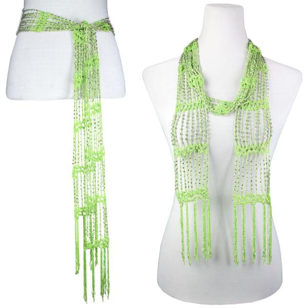 wholesale Saint Patrick's Day 1755 - Celery w/ Silver Beads - Shanghai Beaded Scarf/Sash - One Size Fits All