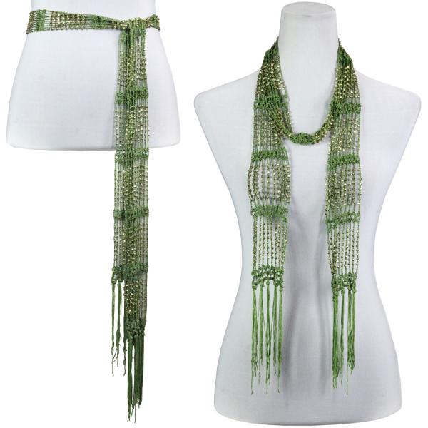 wholesale Saint Patrick's Day 1755 - Olive w/ Gold Beads - Shanghai Beaded Scarf/Sash - One Size Fits All