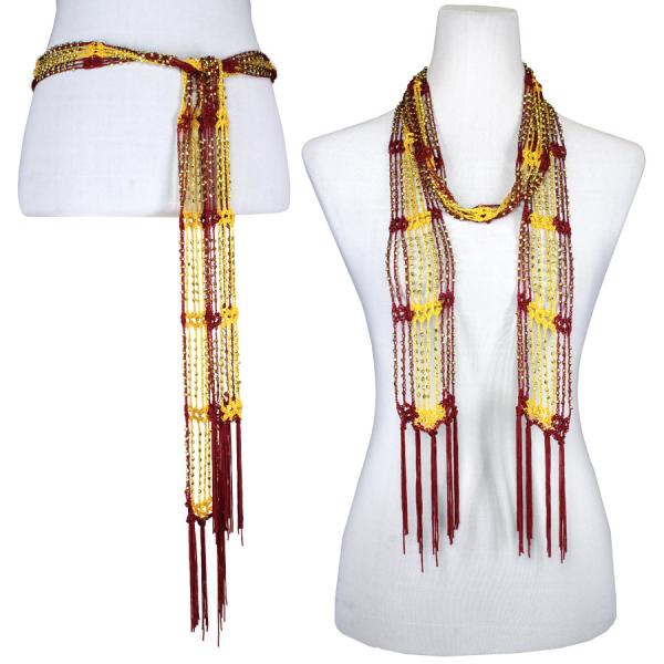 Wholesale Scarves/Sash - Shanghai Beaded - Team Spirit* Washington (Burgundy-Gold w/ Gold Beads) - 