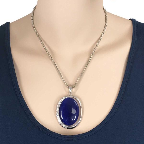 1988Goddess of The Moon Necklace 29 - Sapphire Blue - 