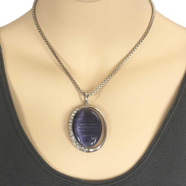 wholesale 1988 - Goddess of The Moon Necklace 29 - Purple - 