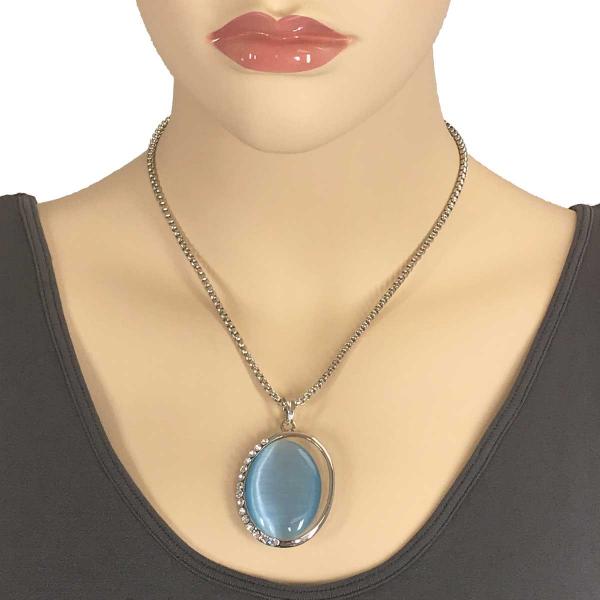 wholesale 1988 - Goddess of The Moon Necklace 29 - Light Blue - 