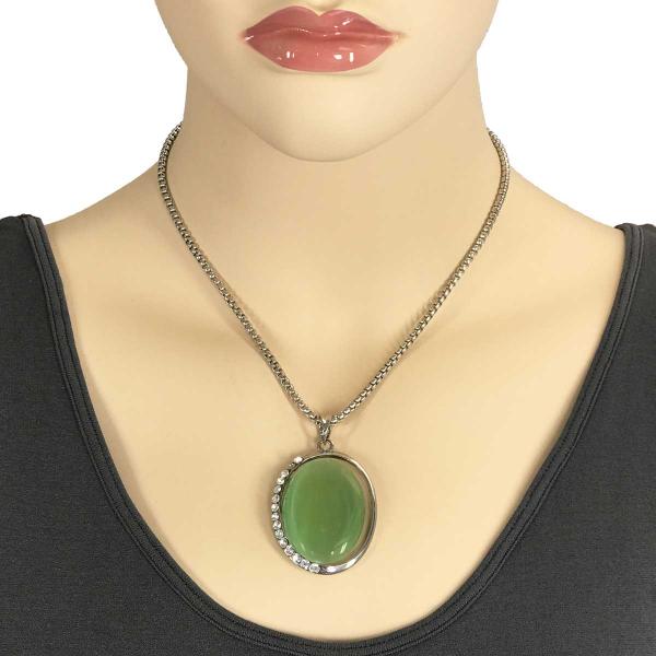 Wholesale 1988<P>Goddess of The Moon Necklace 29 - Light Green - 