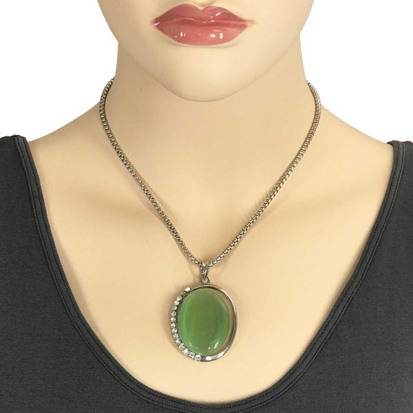 wholesale 1988 - Goddess of The Moon Necklace 29 - Light Green - 