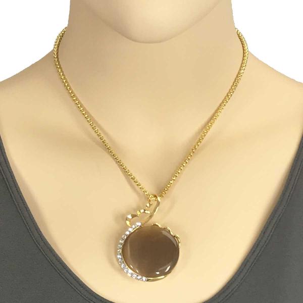 wholesale 1988 - Goddess of The Moon Necklace 34 - Champagne - 