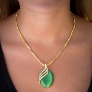 Wholesale 1988 - Goddess of The Moon Necklace 11 - Green (MB) - 