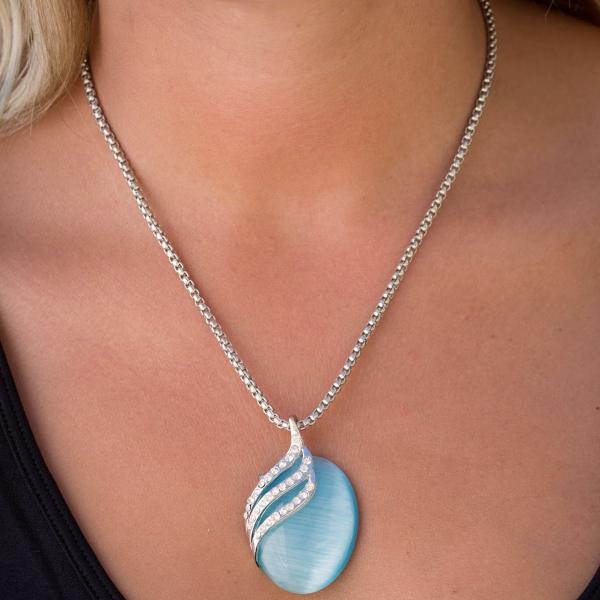 wholesale 1988 - Goddess of The Moon Necklace 11 - Light Blue (MB) - 