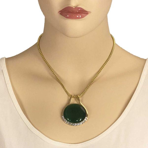 wholesale 1988 - Goddess of The Moon Necklace 33 - Green (MB) - 