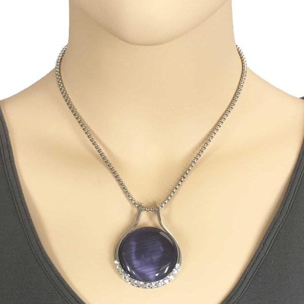 wholesale 1988 - Goddess of The Moon Necklace 33 - Purple - 