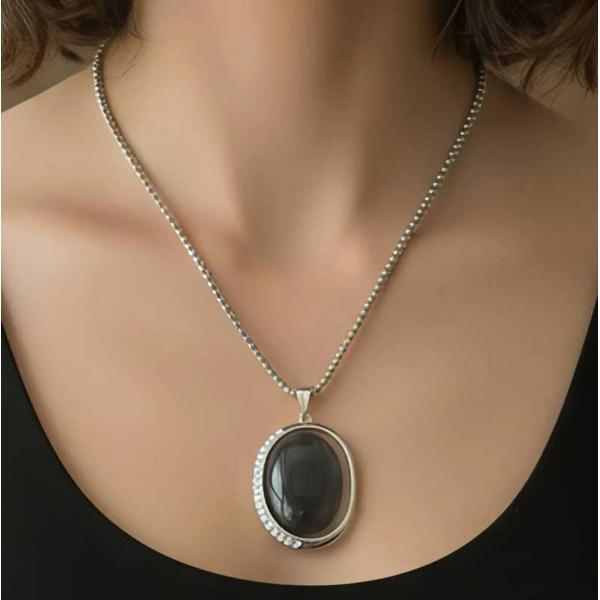 wholesale 1988 - Goddess of The Moon Necklace 29 - Black (MB) - 