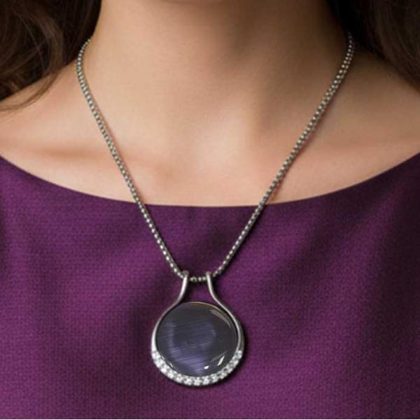 wholesale 1988 - Goddess of The Moon Necklace 33 - Purple - 
