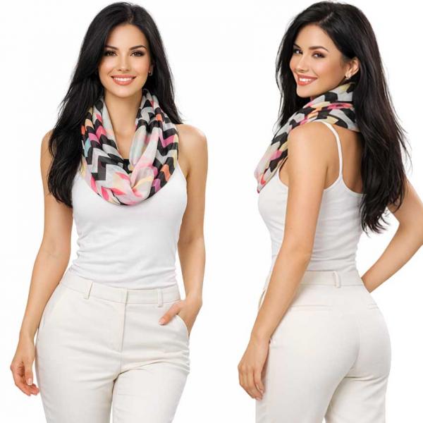 wholesale 3788 - Modern Chevron Infinity Scarf #04 Navy Multi 3788 - 