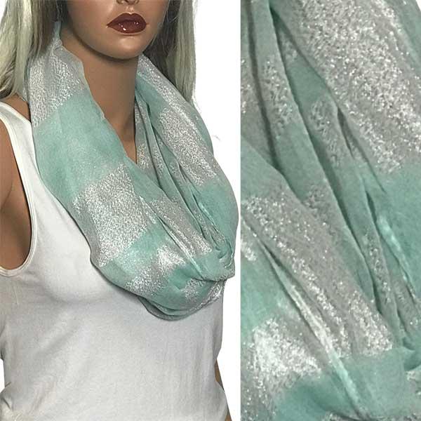 wholesale 4041 - Lurex Stripe Infinity Scarves Mint - 