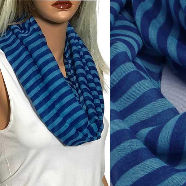wholesale 3329 - Striped Infinity Scarves Blue - 