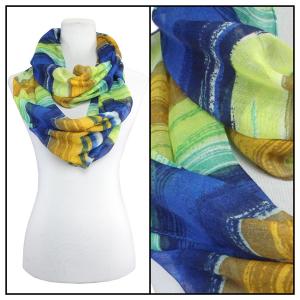 C Infinity Scarves - Watercolor Stripes 3262 Blue - 