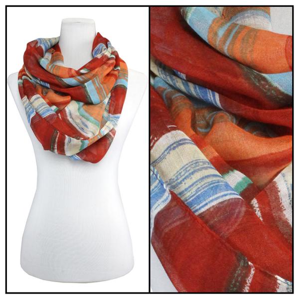 wholesale C Infinity Scarves - Watercolor Stripes 3262 Coral - 