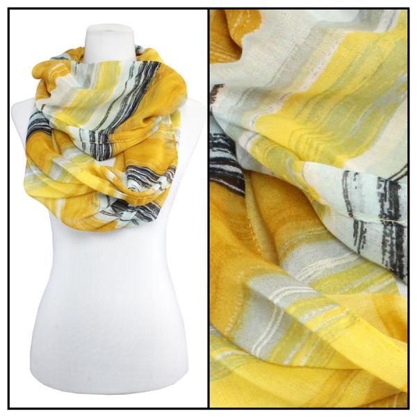 wholesale C Infinity Scarves - Watercolor Stripes 3262 Mustard - 