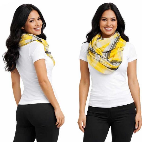 wholesale 3262 - Infinity Scarves - Watercolor Stripes  Mustard - 
