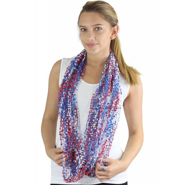 074 Red, White and Blue - US Flag Infinity Scarves - Confetti 26791 - USA - 