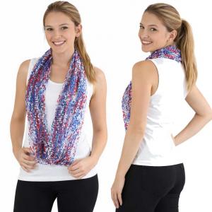 074 Red, White and Blue - US Flag Infinity Scarves - Confetti 26791 - USA  - One Size Fits All