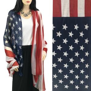 074 Red, White and Blue - US Flag American Flag Scarf 9418 - 