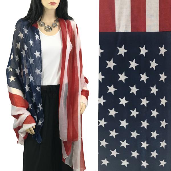 Wholesale 074 Red, White and Blue - US Flag American Flag Scarf 9418 - 