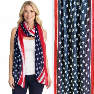Wholesale 074 Red, White and Blue - US Flag GPO/9644 <br>American Flag Scarf with Sequins - 34