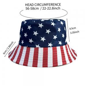 074 Red, White and Blue - US Flag American Flag Bucket Hat - One Size Fits Most