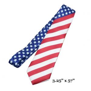 074 Red, White and Blue - US Flag Neck Tie USA - 