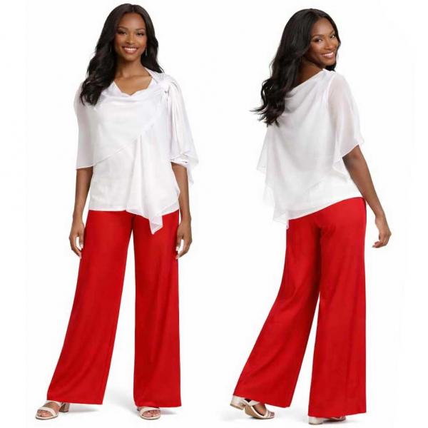 wholesale 074 Red, White and Blue - US Flag Georgette Pull Through Wrap<br>
White
 - One Size Fits Most