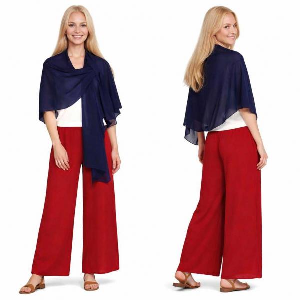 wholesale 074 Red, White and Blue - US Flag Georgette Pull Through Wrap<br>
Navy
 - One Size Fits Most