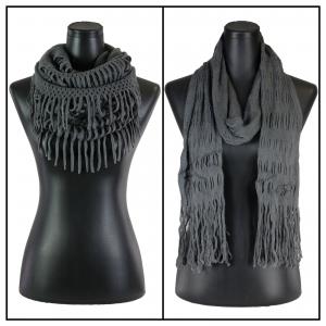 C Oblong Scarves - Long Two Way Knit Tube* Grey Oblong Scarves - Long Two Way Knit Tube* - 