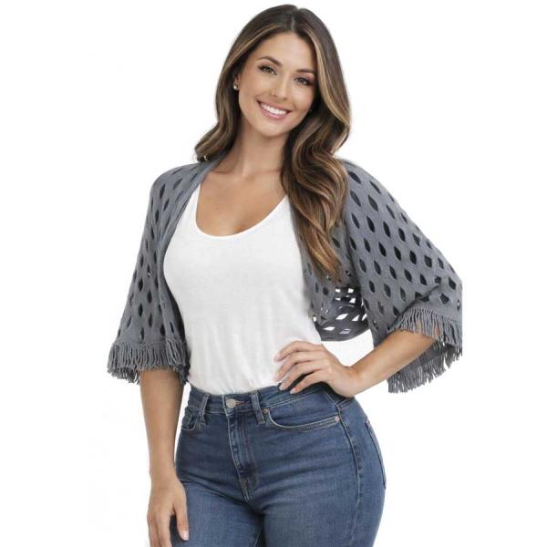 wholesale 2141 - Oval Mesh Scarf/Shrug Grey - 