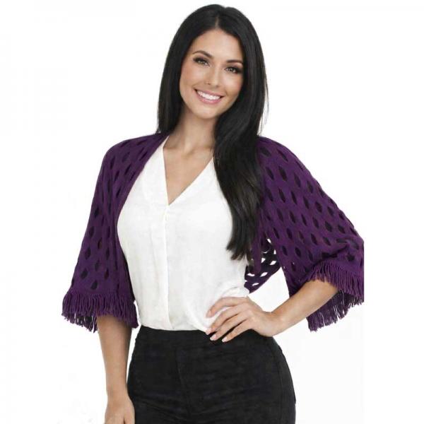 wholesale 2141 - Oval Mesh Scarf/Shrug Purple w/ Mesh - 